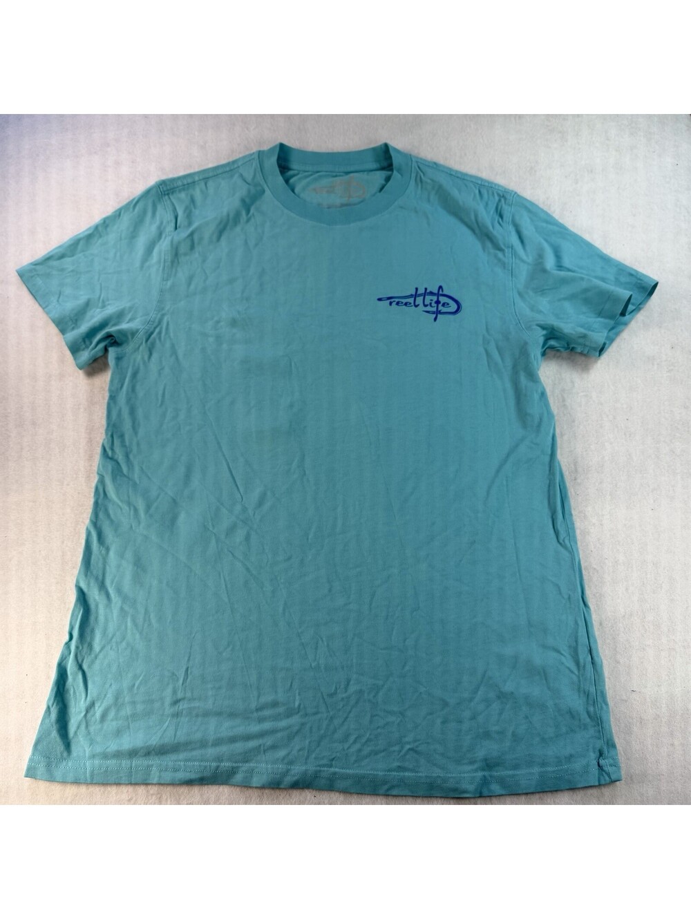 Reel Life Fishing Gear Tshirt men Size medium short sleeve blue NEW
